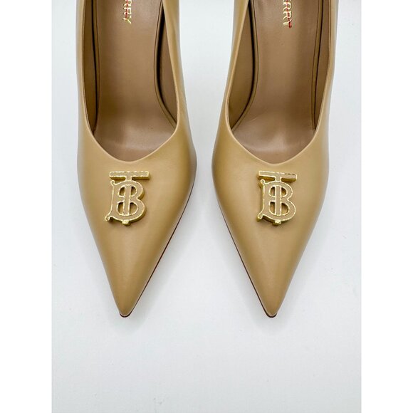 Burberry Ezra TB Natural Leather Pumps - Picture 3 of 12